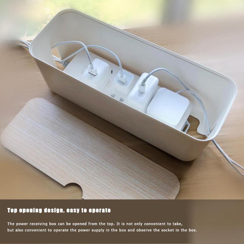 Cable Storage Box With Power Strip Wire Case