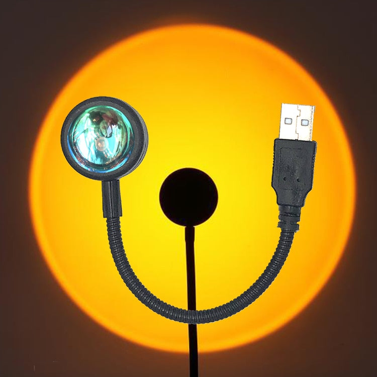 1x USB Sunset Lamp LED Rainbow Neon Night
